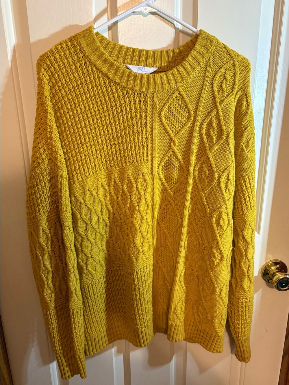 Mustard Yellow Cable Knit Sweater Women’s XL